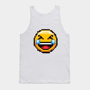 Crying Laughing Emoji Pixel Tank Top